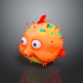 Puffer Dolphin Cartoon Puffer Dolphin Cartoon Puffer Sashimi Puffer Fish Freshwater Fish Puffer Fish 3d model