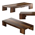 Modern Wooden Dining Table With Natural Wood Grain And Square Legs