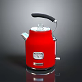 Stylish Red Kettle with Vintage Design and Metallic Finish for Home Kitchen Use