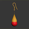 Elegant Teardrop Shaped Earrings with Yellow Red Gemstone Shiny Design For Fashion Jewelry