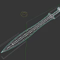 Ancient Textured Bronze Sword With Intricate Blade And Rustic Hilt Design