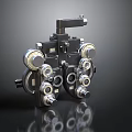 Professional Medical Optical Equipment With Multiple Metallic Knobs And Lenses