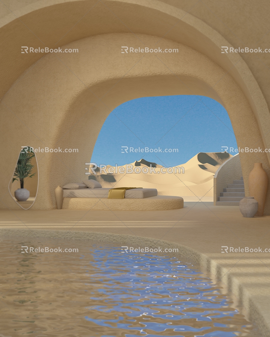 Desert Scenery Exhibition Hall 3d model