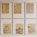 Traditional Chinese Ink Landscape Paintings Framed With Mountain And River Scenes