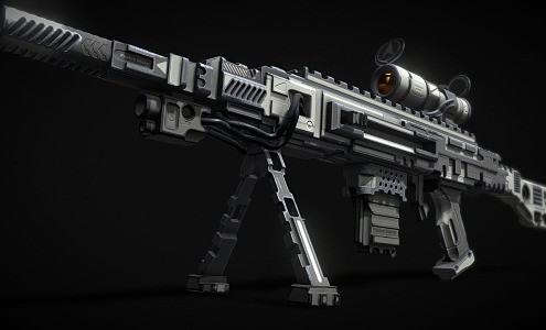 modern machine gun 3d model