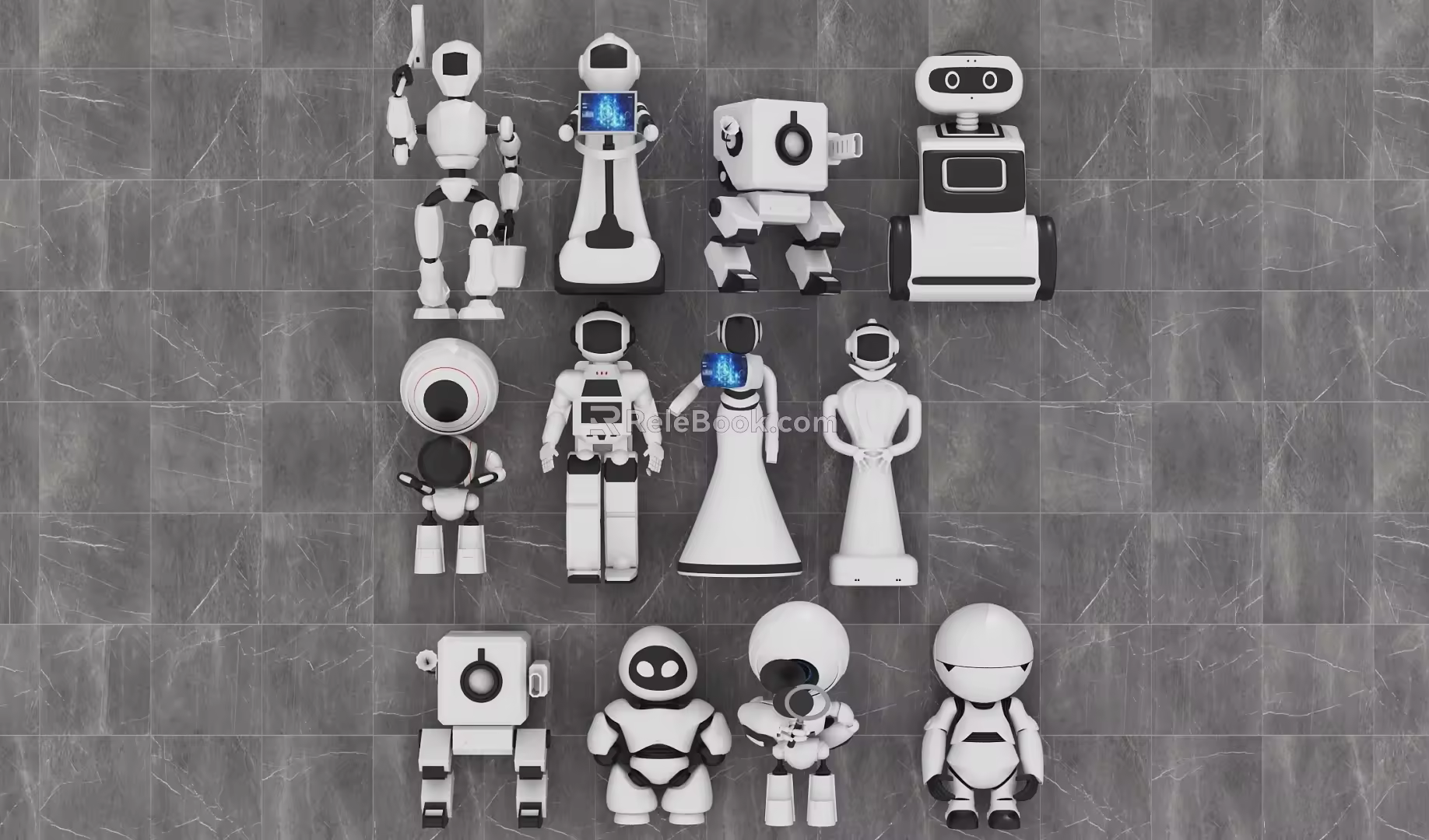 Artificial Intelligence Robot Jewelry Ornaments Robot Guide Robot 3d model