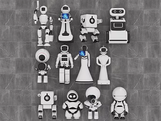 Artificial Intelligence Robot Jewelry Ornaments Robot Guide Robot 3d model