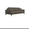Modern Gray Fabric Two Seater Sofa With Cushions And Wooden Legs