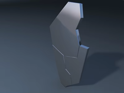 Abstract Modern Geometric Metal Sculpture With Angular Faceted Structure And Design 3d model