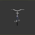 Blue Modern Bicycle With Silver Frame White Seat And Orange Reflectors
