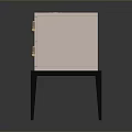 Pink Vertical Striped Cabinet With Marble Top And Gold Handles On Black Legs