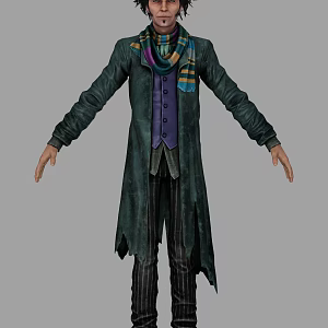 Realistic Foreign Men Realistic Men Beggar Clothes Foreign Pants Shoes Short Hair 3d model
