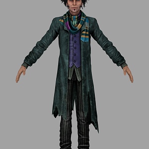 Realistic Foreign Men Realistic Men Beggar Clothes Foreign Pants Shoes Short Hair 3d model