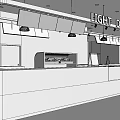 Sweet Dessert Shop Interior With Glass Display Cases And Fresh Pastries