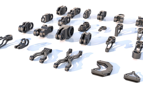 Hard surface mechanical parts combination of mechanical parts 3d model