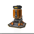 Industrial Equipment With Orange Black Body Yellow Top Multiple Support Legs Base