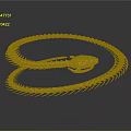 Coiled Rose Gold Snake Skeleton Organ with Dark Background Reflection