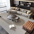 Modern sofa coffee table combination 3d model
