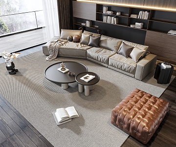 Modern sofa coffee table combination 3d model