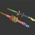 Two Red Spiral Hardware Tools With Insulated Coils And Metal Connectors 3d model