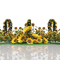 Vibrant Event Entrance Decorated With Colorful Sunflowers And Green Foliage