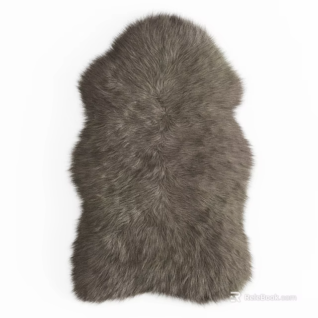 Soft Gray Furry Square Rug For Living Room Decor And Comfort 3d model 