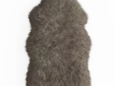 Soft Gray Furry Square Rug For Living Room Decor And Comfort 3d model