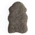 Soft Gray Furry Square Rug For Living Room Decor And Comfort