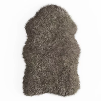 Soft Gray Furry Square Rug For Living Room Decor And Comfort 3d model