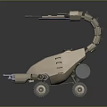 Mechanical Biological Inspired Character With Scorpion Tail Weapon And Wheeled Arms