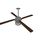 Modern Ceiling Fan With Brown Blades And Built In Light Fixture For Home Use
