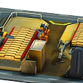Modern Conveyor Isometric Mechanical Robot Assembling Conveyor 3d model