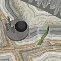 Inflatable Air Mold Display On Marble Counter With Glassware And Tray