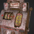 Vintage Slot Machine Classic Entertainment Appliance With Lever Handle And Reels