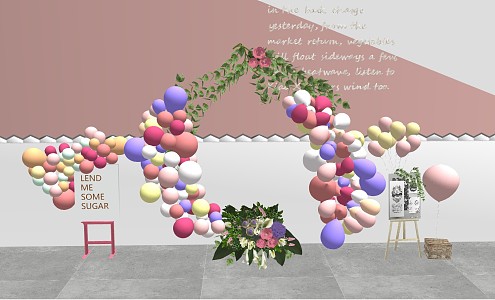 Modern Meichen Wedding Balloon 3d model