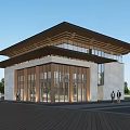 Modern Boutique Guesthouse Building With Large Roof Stone Walls Glass Facade And Green Surroundings