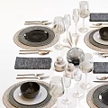 Modern Tableware Plate Display 3d model