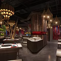 Spacious Hotpot Restaurant Interior With Wooden Tables Wicker Pendant Lights And Green Plants