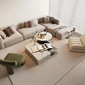 Sofa coffee table combination 3d model