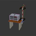 Laboratory Equipment Setup With White Control Box And Metal Arm On Wooden Table