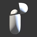 White Wireless Earbuds Open Charging Case Modern Sleek Compact Design 3d model