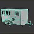 Williamson Silver Horse Trailer With Side Windows Door And Wheels 3d model