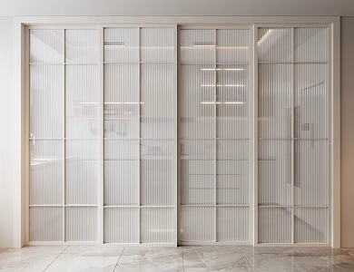 Jianou glass sliding door Changhong glass door 3d model