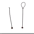 Pair of Brown Slender Decorative Objects With Base and Loop Top Design