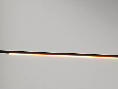 Minimalist Modern Linear Chandelier With Sleek Metal Frame And Warm Illuminated Light Design 3d model