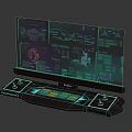 Futuristic Gaming Desktop With Large Display Neon Lights Modern Design And Advanced Interface 3d model