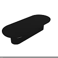 Black Modern Coffee Table with Smooth Surface Curved Edges and Minimalist Design
