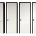Modern Hinged Doors With Sleek Glass And Metal Frame Designs 3d model