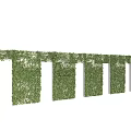 Lush Green Vine Wall Featuring Vertical Plant Sections Separated By White Columns 3d model