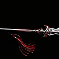 Decorative Ancient Sword With Shiny Metal Blade And Red Tassel Design